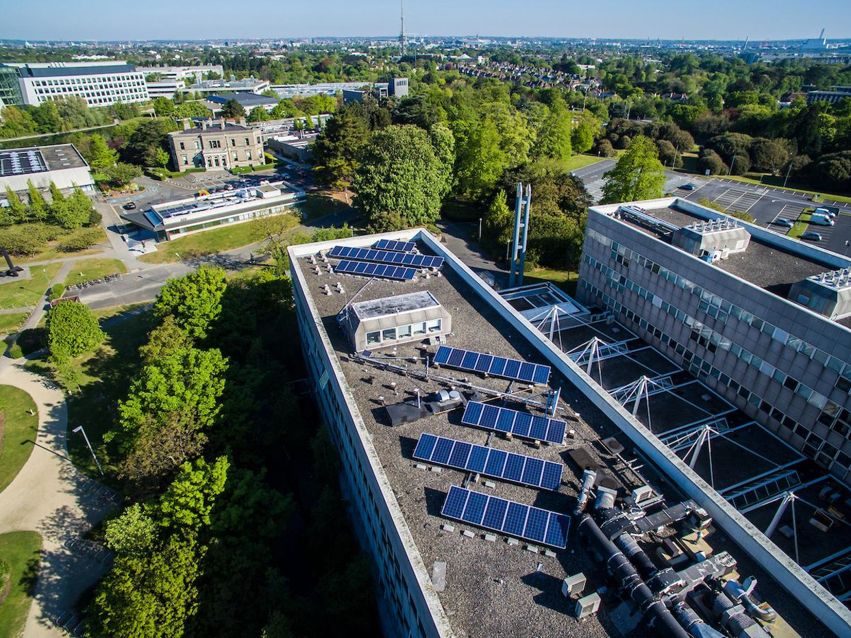 Solar panels on a rooftop